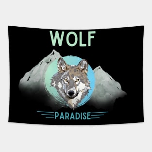 Wolf Paradise In The Mountains Tapestry