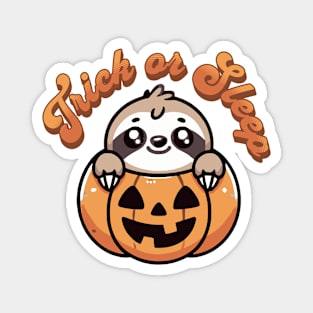 Halloween Sloth Trick or Sleep Cute Sloth Pumpkin Magnet