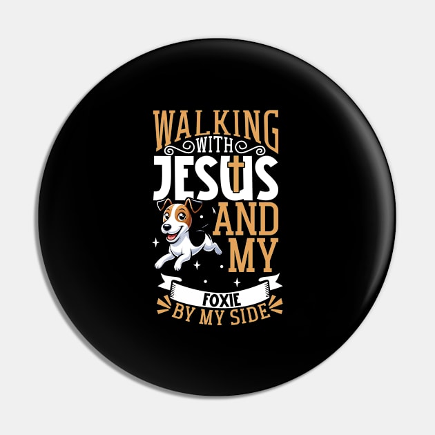 Jesus and dog - Smooth Fox Terrier Pin by Modern Medieval Design