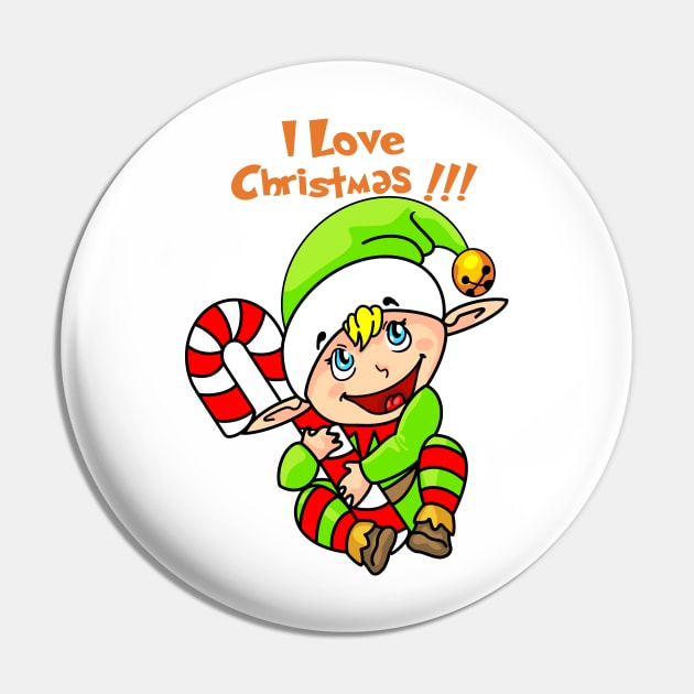 I Love Christmas Pin by AnglingPK