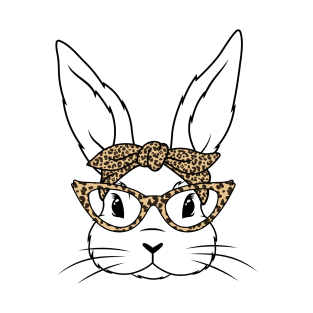 Beautiful Bunny face with Girlglasses easter day Gift T-Shirt