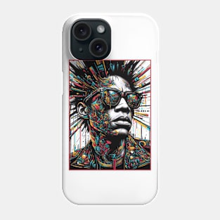 Abstract portrait of Jean Michel Basquiat Phone Case