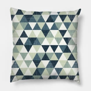 Modern Green Geometric Triangle Pattern Pillow