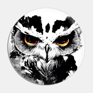 Owl Bird Wild Nature Free Spirit Art Brush Painting Pin