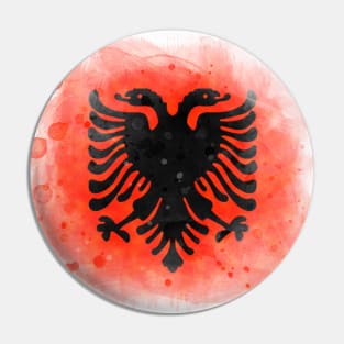 Albania watercolor flag Pin