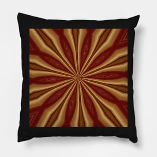 Radiating Streaks of Maroon Golden Tinfoil Pillow