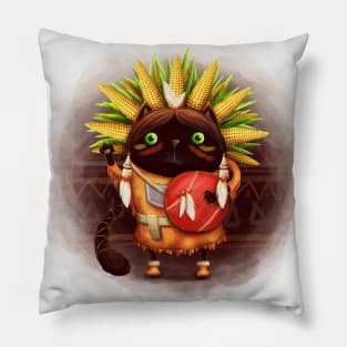 cat indian chief Pillow