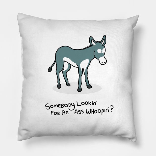 Grumpy Donkey Pillow by grumpyanimals