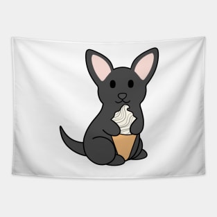 Black Chihuahua Ice Cream Tapestry