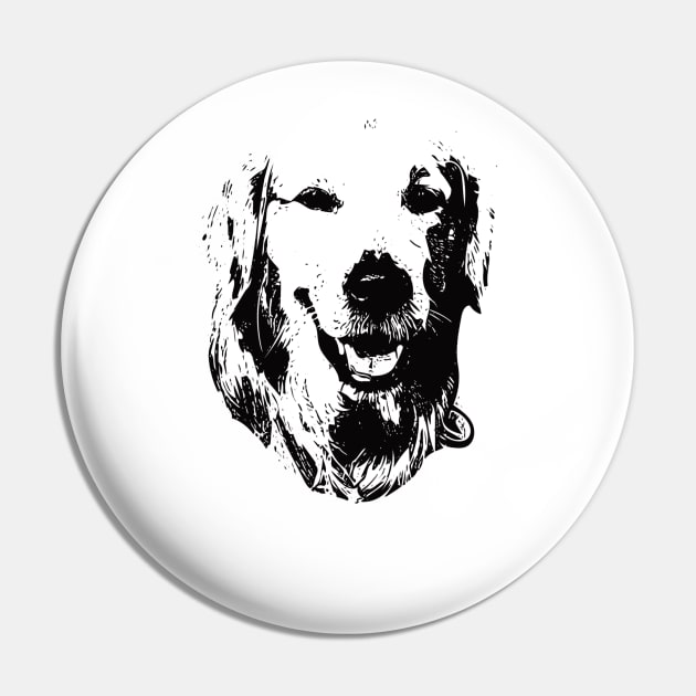 Golden Retriever Face Design - A Golden Christmas Gift Pin by DoggyStyles