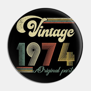 Vintage 1974 50th Birthday Gift Men Women Retro 50 Year Old Pin