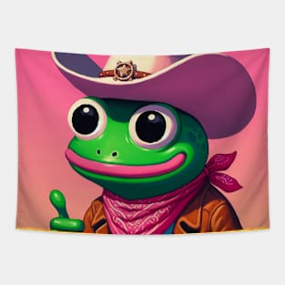 Cowboy Frog Tapestry