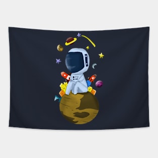 Astronaut Doodle Tapestry