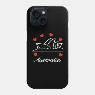 Australia with heart love summer travel vintage Phone Case