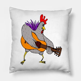 Rooster Crazy Rooster Guitar Pillow