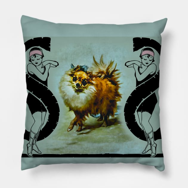 Pomeranian dog Pillow by Marccelus