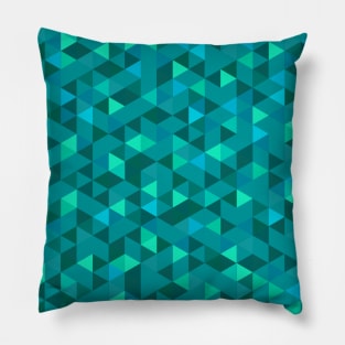 isometric teal triangles in hexagon Pillow