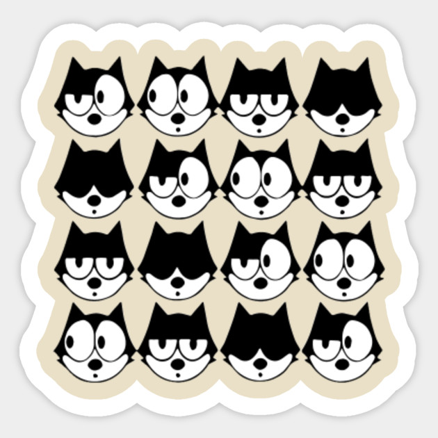 The Many Faces Of Felix The Cat Felix The Cat Sticker Teepublic
