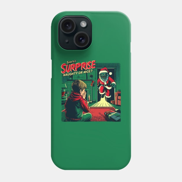 Santa's Surprise, Naught or Nice? Phone Case by Lima's