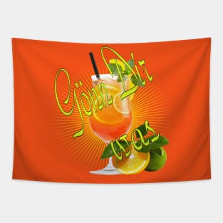 Spruch gönn dir was cocktail orange Party Urlaub Tapestry