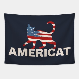 4th of July America Cat T-Shirt Tapestry