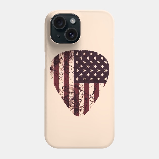 Vintage American Flag Guitar Pick Phone Case by Scar