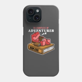 To Countless of Adventures wiith Tyrannosaurus Rex Reading books Phone Case