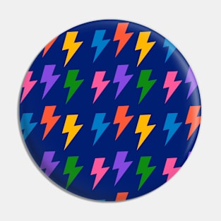 Rainbow Lightning Bolts Pack on Navy Blue Pin