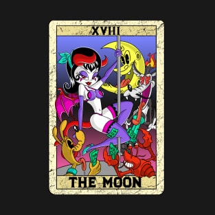 The Sexy Moon Pin Up old 30s cartoon Style XVIII Tarot Card T-Shirt