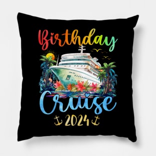 Festive My Birthday Cruise Ship Party 2024 Pillow