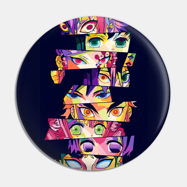 Hashira Eye Wpap Pop Art Pin by Zet Art