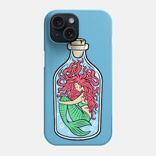 Retro Mermaid in a Bottle Cartoon Phone Case