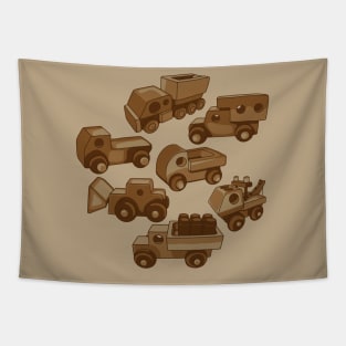 Vintage Wooden Toy Trucks Tapestry