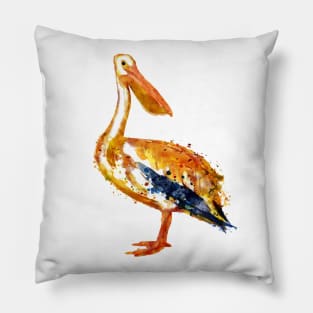 Pelican watercolor painting Pillow