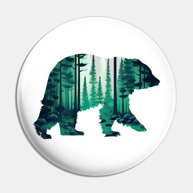 Forest Bear Soul Spirit Pin by InktuitionCo