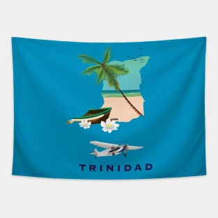 Trinidad map travel poster Tapestry
