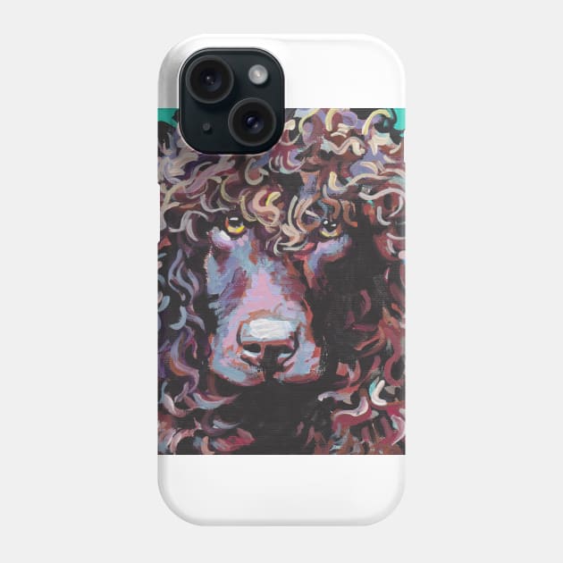 Irish Water Spaniel Fun Dog bright colorful Pop Art Phone Case by bentnotbroken11