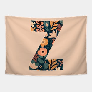 Whimsical Floral Letter Z Tapestry