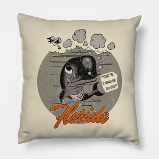 Vintage Florida Tourist Lifeguard Whale Pillow