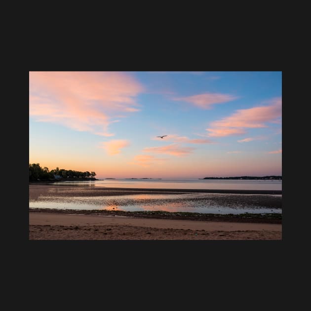 Beverly MA Dane Street Beach Morning Light Red Clouds by WayneOxfordPh