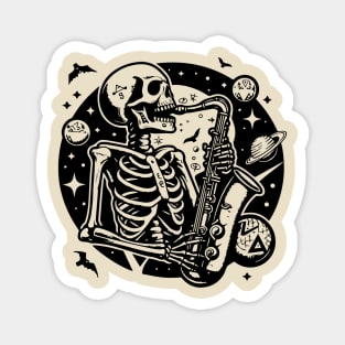 skeleton playing the saxophone Magnet