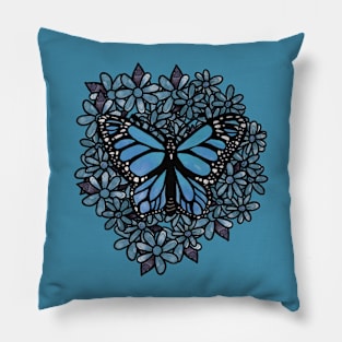 Blue Butterfly Pillow
