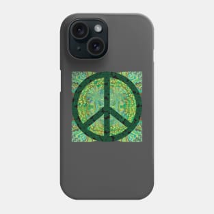 Peace Sign with Green flower of life symbols Phone Case