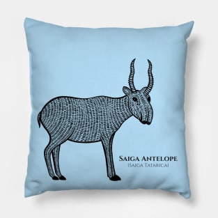 Saiga Antelope with Common and Scientific Name - animal design Pillow