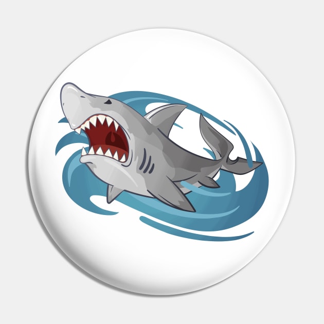 Shark Cartoon Pin by Naves