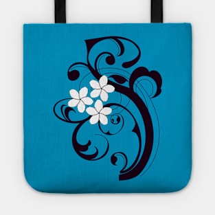 Filigree w/ white flowers Tote