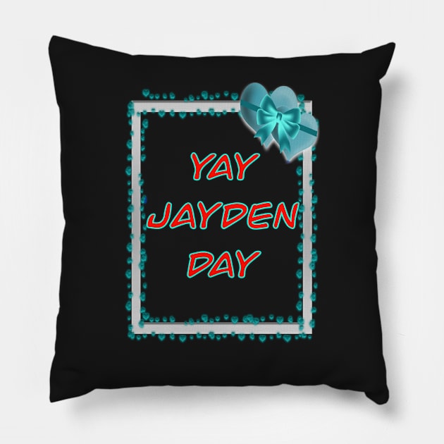 YAY JAYDEN DAY RED AND BLUE 1 NOVEMBER Pillow by sailorsam1805