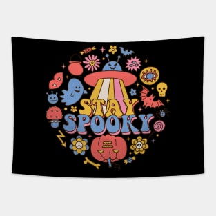 Stay spooky - 70s style retro vintage halloween Tapestry
