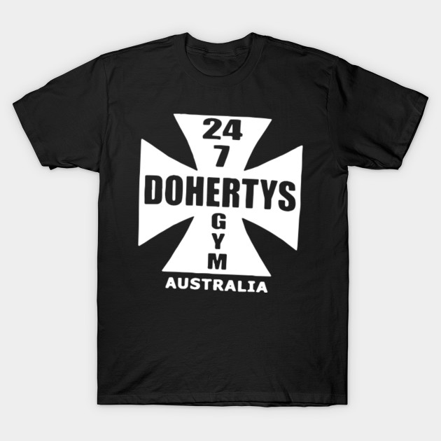Dohertys Gym Australia Cross Logo Bodybuilding T-Shirts ...