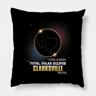 Clarksville Texas Total Solar Eclipse 2024 Pillow